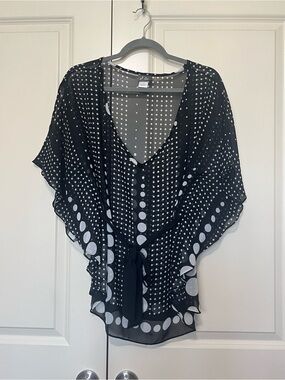 Dots Black and White Polka Dot Blouse